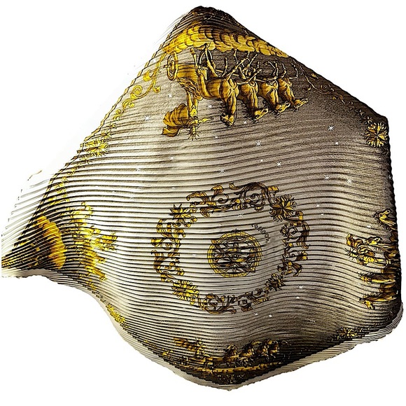 HERMÈS COSMOS Pleats Carre Silk 100% Scarf W/Box - Picture 10 of 14